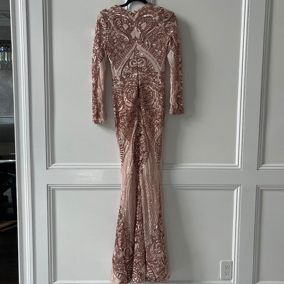 Queen Vibes Sequin Mermaid Gown - Rose Gold - Picture 4 of 5